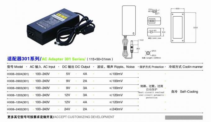 Stromversorgung 115*47*32mm 12V 3AMP CCTV-Stromversorgungs-Adapter mit Wechselstrom-Schnur 0