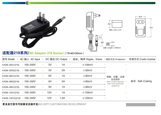 Plastikwohnung Universal-Adapter Wechselstrom-DC-Adapter-12W 1A 12V für LED-Lichter 0