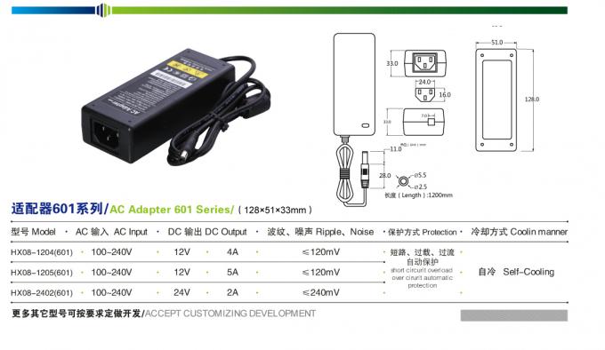 Stromversorgungs-Adapter 12V4A 12V5A CCTV-IP20 Innen-60W Universal-Wechselstrom-DC-Adapter 0